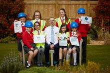 The Building Buddies first and second task winners from Cranberry Academy