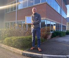 Steve Brown, Regional Health, Safety and Environmental Manager, outside Lovell's Cardiff office