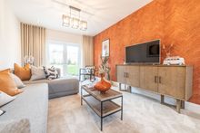 Cosy living room in the Langcombe show home