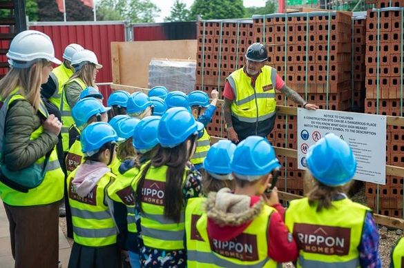 Site Manager Neil Bisatt talking to the pupils of Frances Olive Anderson C of E Primary School Site Manager Neil Bisatt talking to the pupils of Frances Olive Anderson C of E Primary School