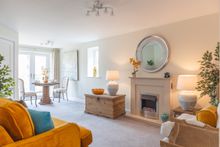 A show apartment living room in Adlington Retirement Living's new community in Newcastle-under-Lyme, Staffordshire 