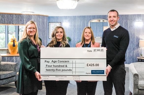 Ellen McGinn and Kirsty Homer from Age Concern, and Tracey Walsh and Phil Holyoak from Adlington Retirement Living