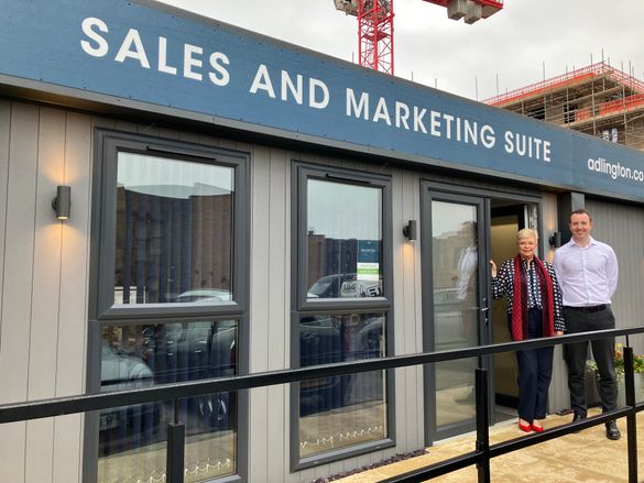 Dominique Schafer and Phil Holyoak in front of Adlington Retirement Living's new Marketing Suite at Radford House, Exeter Dominique Schafer and Phil Holyoak in front of Adlington Retirement Living's new Marketing Suite at Radford House, Exeter