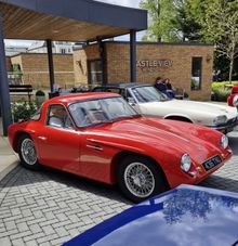 A 1961 TVR Grantura Mk2 and a Jaguar XJS convertible at Castle View, Windsor