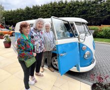 Pictured with a VW Type 2 Camper are Castle View homeowners (l-r) Jan Paterson, Jill Holmes and Jacque Clarke