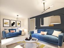 A living room at a typical Platform Home Ownership property 