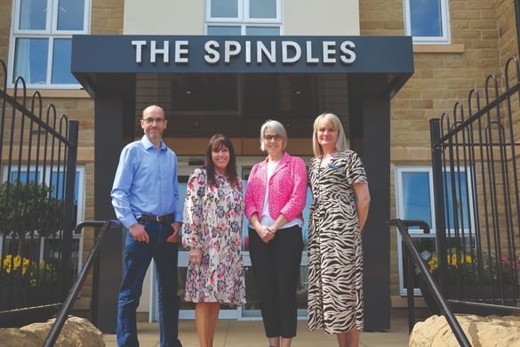 James Lloyd, Director of Policy & Communications at ARCO, Alexandra Johnson, Sales & Marketing Director for Adlington Retirement Living, Anna Dixon MP, and Jane Alexander, GM at The Spindles James Lloyd, Director of Policy & Communications at ARCO, Alexandra Johnson, Sales & Marketing Director for Adlington Retirement Living, Anna Dixon MP, and Jane Alexander, GM at The Spindles