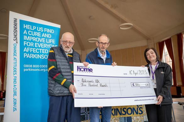 Rada Knezevic of Platform, visited William Randall and Stephen Johns of Parkinson’s UK in Nottingham, to make the donation recently. IMG_6842. Rada Knezevic of Platform, visited William Randall and Stephen Johns of Parkinson’s UK in Nottingham, to make the donation recently. IMG_6842.