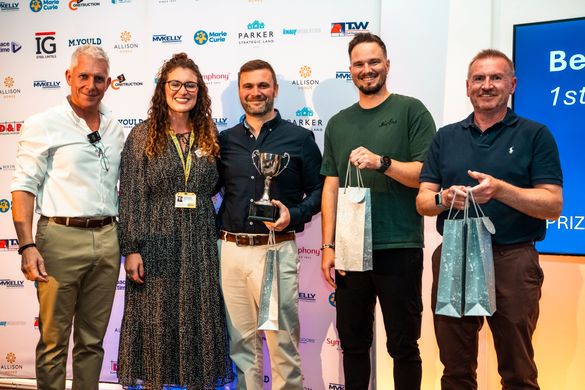Winning team Knauf Insulation with John Anderson, CEO of Allison Homes and Charlotte Jackson of Marie Curie