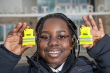 All 208 pupils received a reflective bag tag
