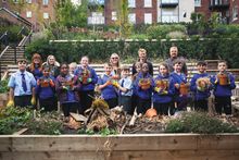 Pupils from St Mary's Catholic Primary School at Brookfields House, an Adlington Retirement Living community