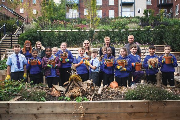 Pupils from St Mary's Catholic Primary School at Brookfields House, an Adlington Retirement Living community