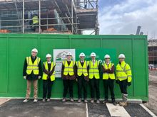 (Year 11 Students from The Arnewood School with Amy Borrowdale, Assistant Site Manager at Pennyfarthing Homes)