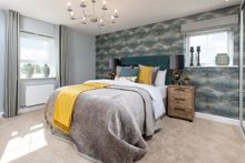 A bedroom in a typical Barratt Homes property at Wigston Meadows