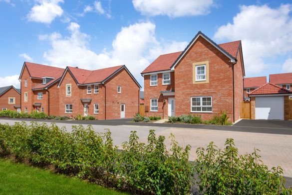 A typical street scene at  Barratt Homes' Wigston Meadows development