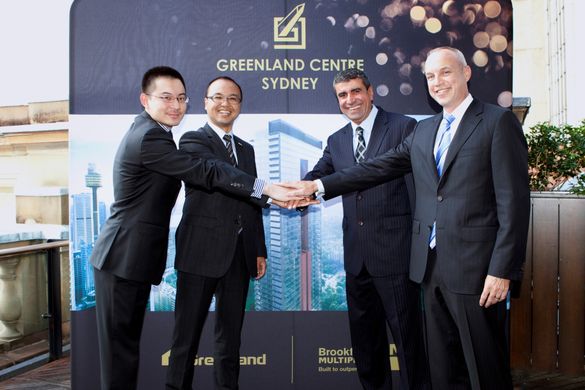 Left to Right: Kang Xue, Development and Marketing Director Greenland Australia, Sherwood Luo, Managing Director Greenland Austr Left to Right: Kang Xue, Development and Marketing Director Greenland Australia, Sherwood Luo, Managing Director Greenland Austr