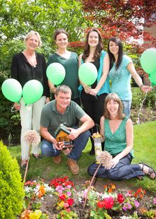 2 - The Green Team. Top row (L-R) Sandra Grant, Cait Grady, Anna Hughes and Lauren James. Bottom row (L-R) Paul Burns and Nicola