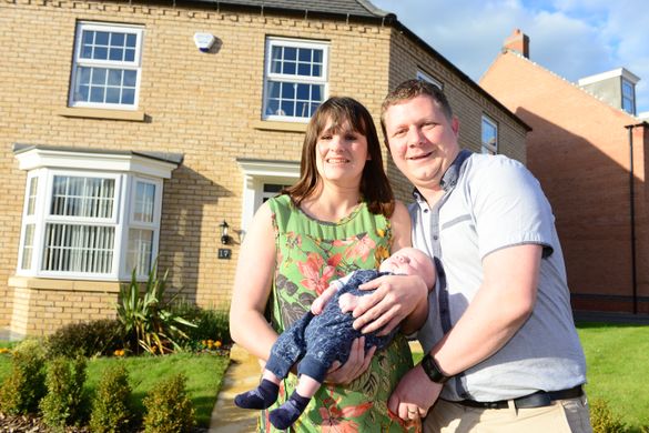 The Millen family, outside their new home at the Sapcote Lea development. The Millen family, outside their new home at the Sapcote Lea development.