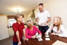 The Boswell family from left, Janine, Matthew, Ella and Jack in their new Barratt home