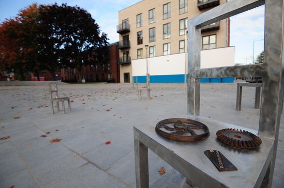 Stainless steel art chairs reveal Derby's industrial heritage at Castleward Stainless steel art chairs reveal Derby's industrial heritage at Castleward