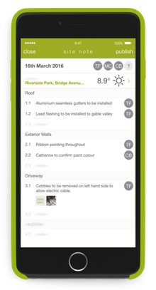 Buildcloud App: Create site notes on your iPhone