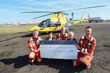 The cheque for £25,000 was presented to the Air Ambulance.