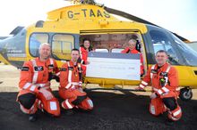 SGB_4850 - Claire and Jan from Barratt with the Air Ambulance crew