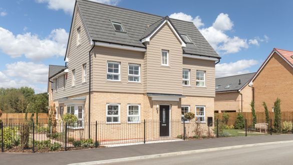 BDWCAM - HW - Hesketh - Exterior (2) - A typical street scene featuring one of the show homes at Hampton Water